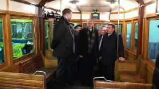 Игорь Албин в трамвайном парке на Васильевском острове