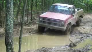 Jimmy in a mudhole at Cut Gap.