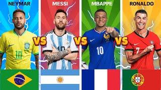 Comparison: Neymar VS Messi VS Mbappe VS Ronaldo