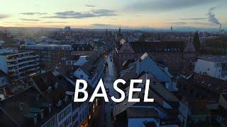 Basel, Switzerland from above  Aerial Stock Footage in 4K