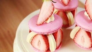 딸기 마카롱 케이크 : 프리지에 마카롱 : strawberry macaron cake [ 301baking :: 301베이킹 ]