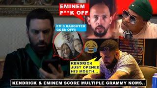 Eminem and Kendrick Nab Multiple GRAMMY Noms, Em’s Daughter Msg to Trumpers, Andrew Tate, Dr Umar