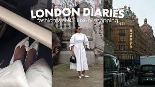 Luxury shopping in Harrods + London fashion week | LONDON VLOG