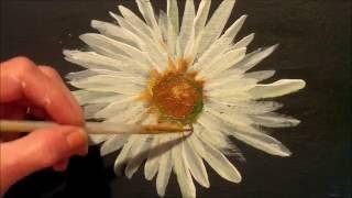 How to Paint a Daisy with Acrylic Paint,  Easy Step by Step Tutorial