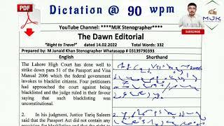 #319 | 90 WPM Shorthand Dictation | 90 WPM Shorthand Dictation | MJK Stenographer