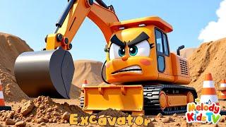 Baa Baa Construction Cars Building the Way! + More Nursery Rhymes & Kids Songs -  Melody Kids Tv