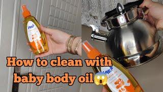 How to clean with baby body oil | How to clean and shine steel and wood