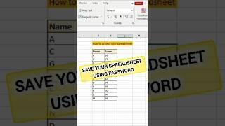 Protect your Excel spreadsheet using password #trending #viral #ytshorts #shorts #youtubeshorts