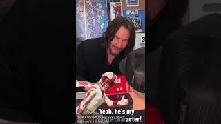 Keanu Reeves Signs Comic Book for His Youngest Best Fan!  #FanMoment #Heartwarming