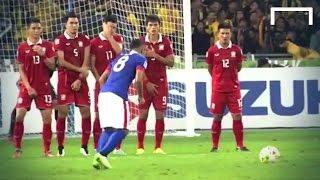 Great free kick from Malaysia's Rahim