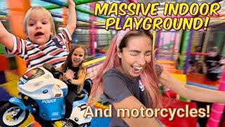 MASSIVE indoor playground!  Shark attack and lots of games! Police motorcycles and more!!‍️