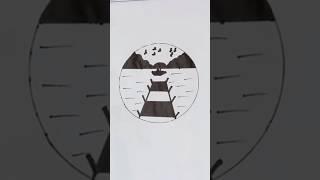 "How to Draw a Beautiful Circle Scenery | Easy Step-by-Step Tutorial | Drawing with Tasnia