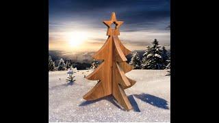 DIY Wooden Christmas Tree - Holiday Decor Ideas