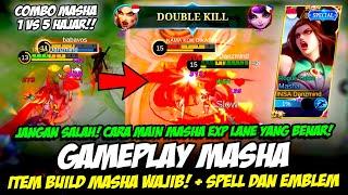 CARA BARU MAIN MASHA EXP LANE ITEM & BUILD MASHA TANK TERBARU TUTORIAL & GAMEPLAY MASHA SKIN BARU