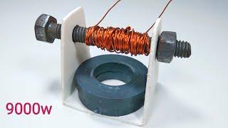 I Make 220v 9000w Free Energy Generator Using Two Big Magnet And Big Copper