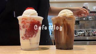 Korean Cafe Vlog | Strawberry & Chocolate + Ice Cream ..? Perfect 