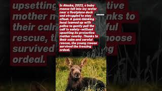 Moose Pulled from Icy Water in Alaska ️  #wholesome