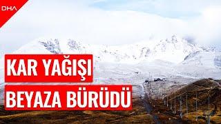 Türkiye'nin önemli kış turizm merkezlerinden Erciyes Dağı'na kar yağdı