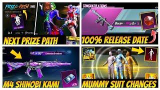 SECRET | M416 GLACIER BACK | 100% RELEASE DATE | NEXT PRIZE PATH 3.9 UPDATE |M4 SHINOBI KAMI RETURN