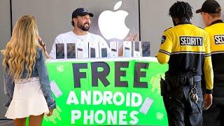 Giving Away Free Androids In Front Of The Apple Store