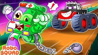 Help the Zombie Ambulance Return to Normal | Escaping from Clumsy Zombies | RoboSquad Kids Cartoon