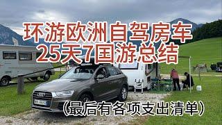 环游欧洲自驾房车，25天，七国游行程总结和￼各项费用支出清单