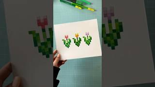 Minecraft flowers painting  #painting #paintingideas