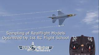 Short clip of some of the RealFlight models optimized by 1st RC Flight School