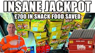 [INSANE £700 SNACK JACKPOT] DUMPSTER DIVING UK, MASSIVE FOODBANK DONATION =-)