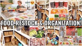 FOOD RESTOCK & HOME ORGANIZATION IDEAS!! ORGANIZE WITH ME | DECLUTTERING AND ORGANIZING MOTIVATION