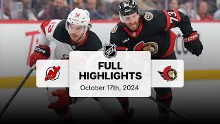 Devils at Senators | October 17, 2024 | NHL Full Game Highlights