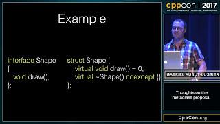 Thoughts on the Metaclass proposal - Gabriel Aubut-Lussier [ CppCon 2017 ]