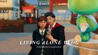 The Sims 4 Living Alone Vlog Ep. 4: Halloween Event, Light Festival, Exam Day, Part-Time Job