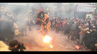 CNY 2024 Golden Lion Club (GLC) Choy Chang Lion Dance with Firecrackers  @SichuanHotPotCuisine 