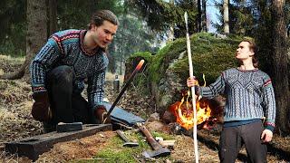 How to Make a Survival Spear - My Primitive "Bushcraft" Forge in the Forest