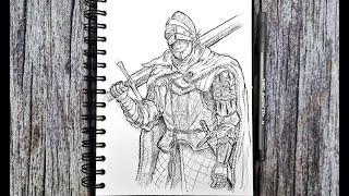 Elden Ring ballpoint drawing art vagabond starter class YouTube short