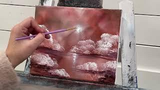 Acrylic Painting Tutorial of MOCHA MOONLIGHT ~ step by step! For Beginners