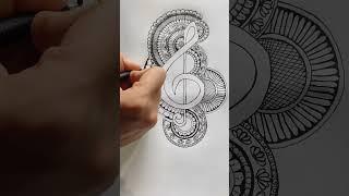 Music note mandala art।World music day।New mandala art music drawing।#art #mandala #shorts #short