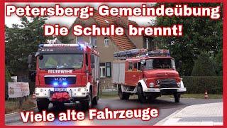 BRAND in der Grundschule Ostrau️Übung der 12 Petersberger FEUERWEHRENBesondere Einsatzfahrzeuge