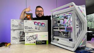 Montamos o PC GAMER Branco dos Sonhos!!! Full Asus ROG de 27 Mil Reais (Montagem Completa)