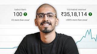 How I made ₹35,00,000 from YouTube (with 100 subscribers)