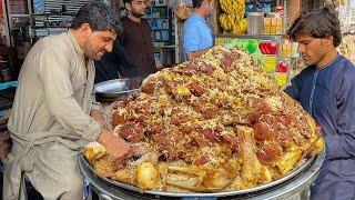 EXTREME PAKISTANI STREET FOOD - ULTIMATE PAKISTANI GOLDEN PULAO RECIPE | ZAIQA PULAO RECIPE