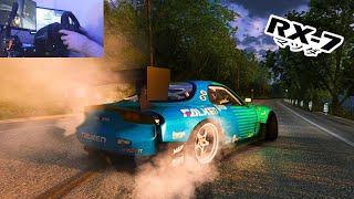 880BHP Mazda RX-7 Downhill Touge - Assetto Corsa | 900° Steering Wheel Thrustmaster T300