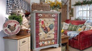 Rustic Rooster Revival | DIY Red Plaid Projects for Country Farmcore