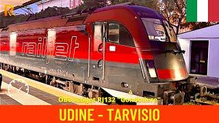 Cab ride Udine - Tarvisio (Ferrovia Pontebbana) - train drivers view in 4K