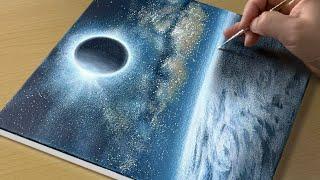 How to Draw a Beautiful Universe / Acrylic Painting for Beginners