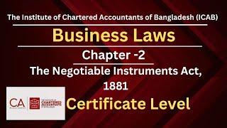 CL- Business Laws- Chapter 02 -The Negotiable Instruments Act,1881-Anwaruzzaman FCA