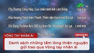 Danh sách những tấm lòng thiện nguyện gửi trao qua Vòng tay nhân ái