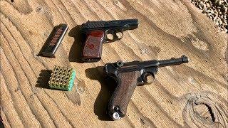 Luger P08 vs. Makarov 9x18mm