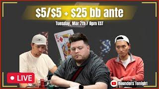 "Tilted Tuesday" $5/$5 + $25 bb ante FEATURING: Big Daddy Chaz, Yoochan, Joyace, John George, & Rory